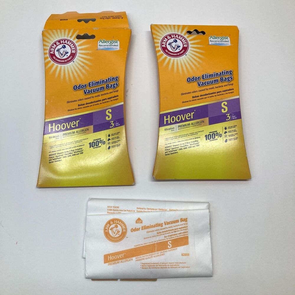 Hoover Type S Arm & Hammer Odor Eliminating Vacuum Bags -  4 Bags Total